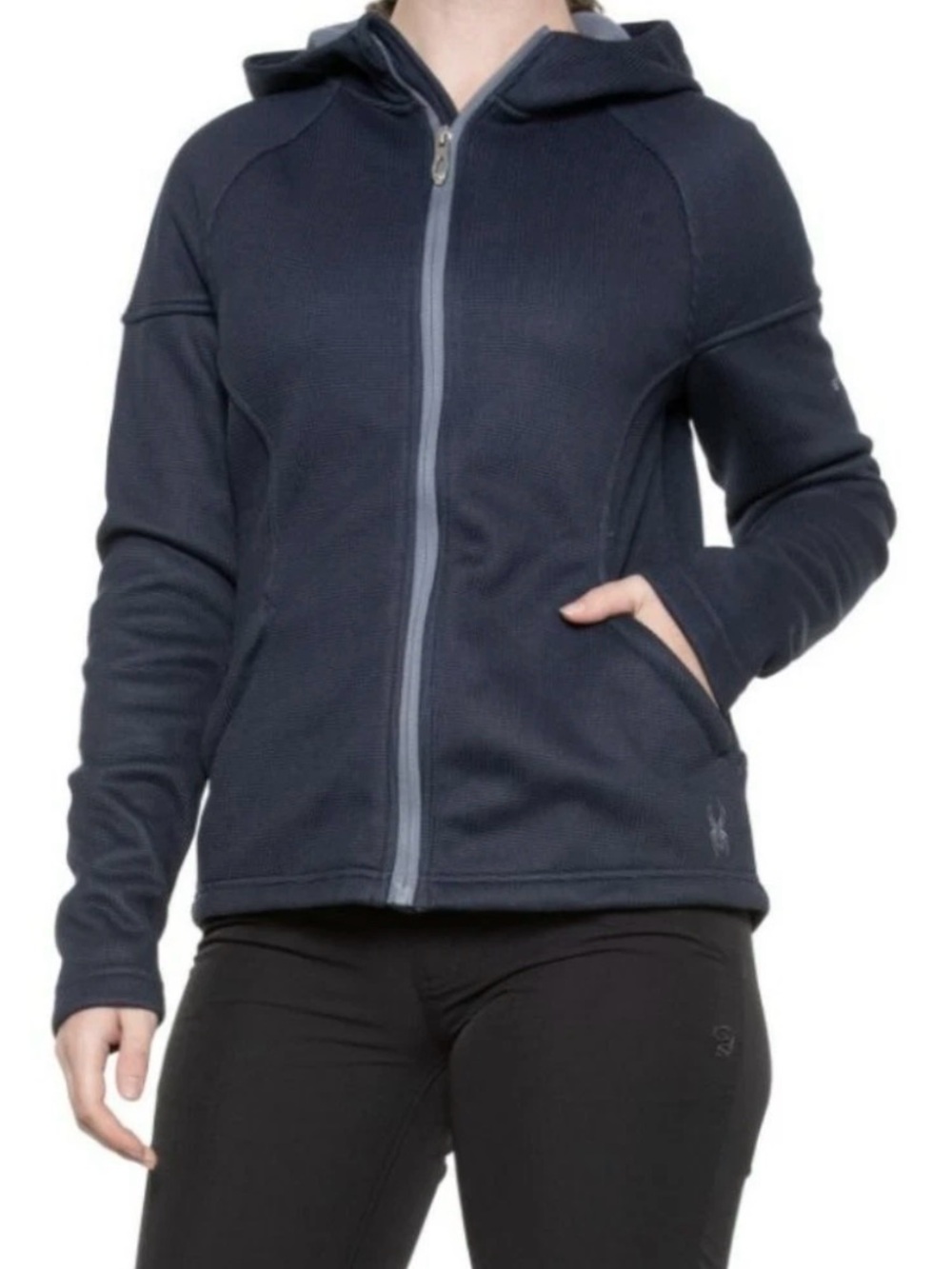 Spyder Cara Frontier Blue Full Zip Jacket Hoodie Large New $129 MSRP